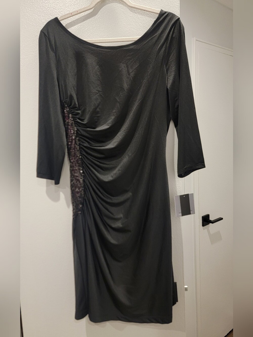Marc New York - Spandex 3/4 Sleeve Dress With Sequins